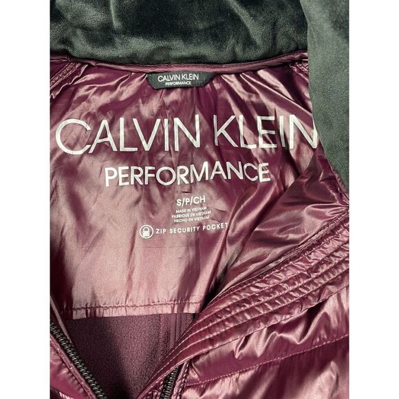 Calvin Klein Performance Hooded Puffer Coat,Burgundy rose Small NWOT ORG $129 - Picture 10 of 13